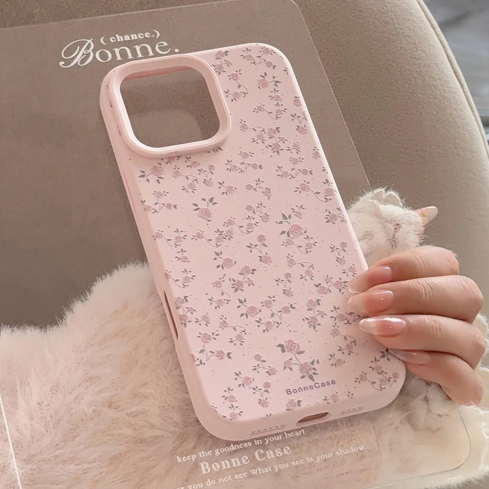 Flower Pattern Silicone Phone Case For iPhone 16 15 14 13 12 11 Pro Max Plus Shockproof Bumper Back Cover