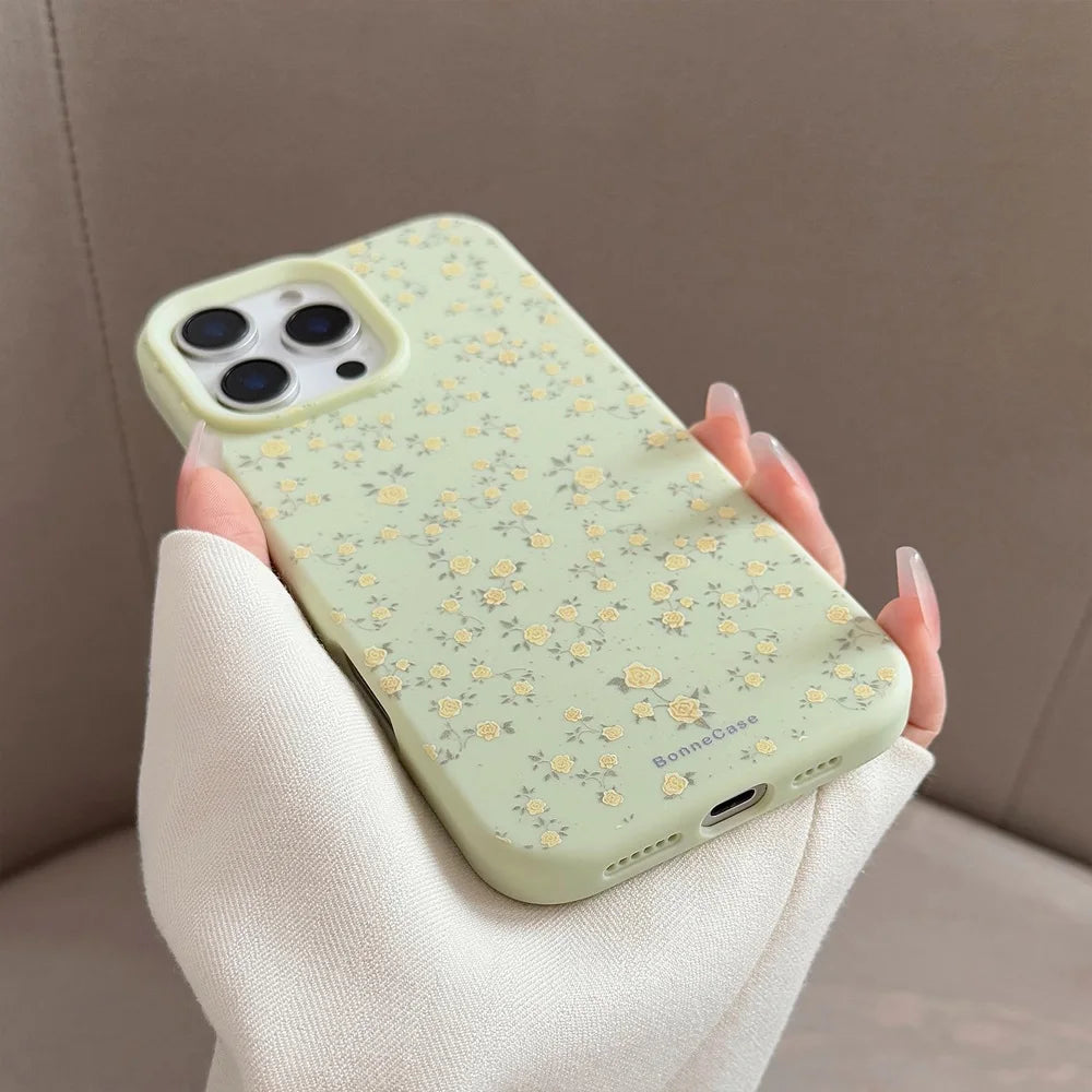 Flower Pattern Silicone Phone Case For iPhone 16 15 14 13 12 11 Pro Max Plus Shockproof Bumper Back Cover