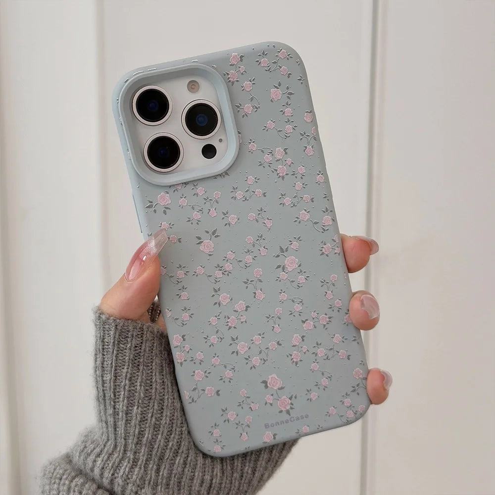 Flower Pattern Silicone Phone Case For iPhone 16 15 14 13 12 11 Pro Max Plus Shockproof Bumper Back Cover